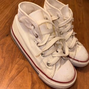 Converse Kids White High-Top Canvas Sneakers
